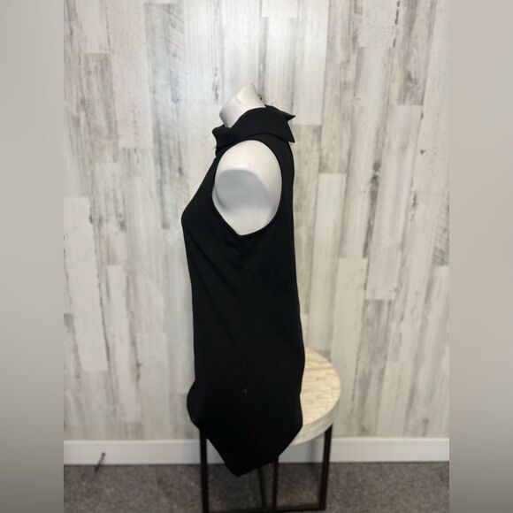 Banana Republic Black Mock Neck Dress | Sleeveless Shift Midi – Size Small - Picture 2 of 4